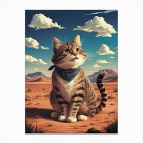 Cat In The Desert 5 Canvas Print