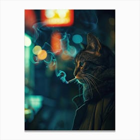 Cat Smoking A Cigarette Stampe su tela