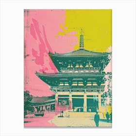Todai Ji Temple Duotone Silkscreen 3 Canvas Print