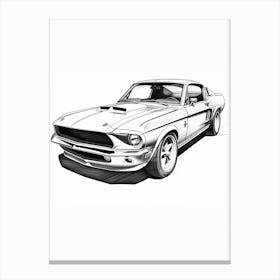 Ford Mustang Line Drawing 11 Canvas Print
