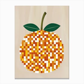 Orange Pixel Art 3 Canvas Print