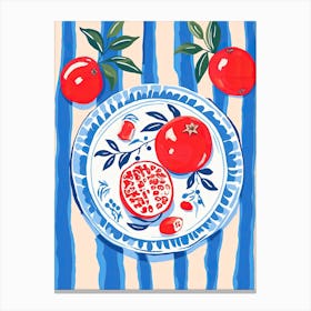 Pomegranate Fruit Summer Illustration 2 Canvas Print