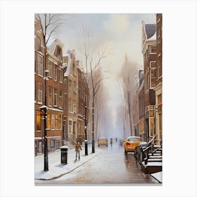 Winter Street Amsterdam Canvas Print