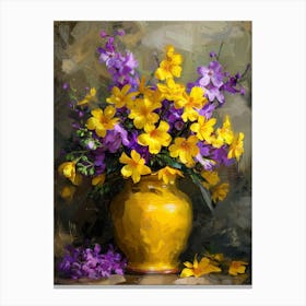 Yellow Flowers In A Vase 2 Canvas Print