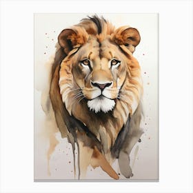 Lion Watercolor Painting 8 Canvas Print