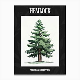 Hemlock Tree Pixel Illustration 2 Poster Canvas Print