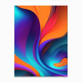 Abstract Colorful Waves Vertical Composition 7 Canvas Print