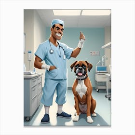 Doctor And Dog-Reimagined 3 Canvas Print
