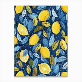 Seamless Pattern With Lemons Canvas Print