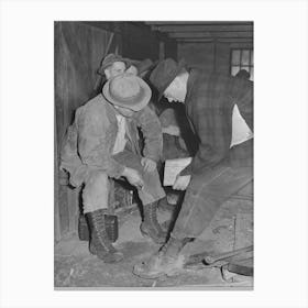 Long Bell Lumber Company, Cowlitz County, Washington, Timber Foreman (Right) Going Over The Timber With One Of Canvas Print