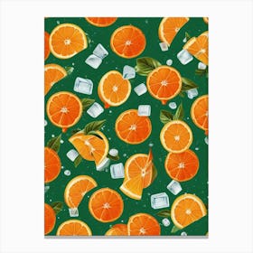 Aperol Spritz Pattern Cocktail Oranges Kitchen Art Art Print (8) Canvas Print