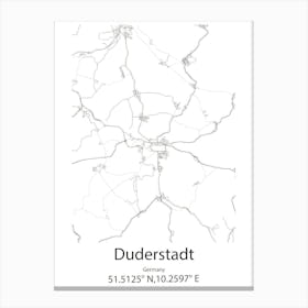 Duderstadt,Germany Minimalist Map Canvas Print