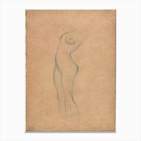 Study For A Standing Female Nude To The Left, Gustav Klimt Canvas Print