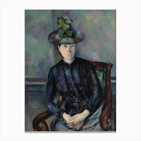 Madame Cézanne With Green Hat, Paul Cézanne Canvas Print