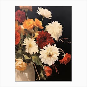 Bouquet Of Flowers, Autumn Fall Florals Painting 0 Canvas Print