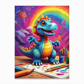 Dinosaur Drawing Canvas Print