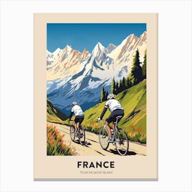 Tour De Mont Blanc France 7 Vintage Cycling Travel Poster Canvas Print