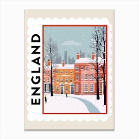 Retro Winter Stamp Poster York United Kingdom 2 Canvas Print
