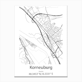 Korneuburg,Austria Minimalist Map Canvas Print