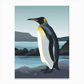 Emperor Penguin Signy Island Minimalist Illustration 4 Canvas Print