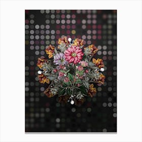 Vintage Hyacinth Flower Wreath on Dot Bokeh Pattern n.0779 Canvas Print