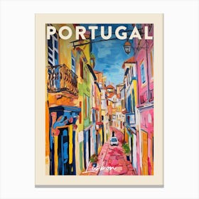 Lisbon Portugal 2 Fauvist Painting  Travel Poster Canvas Print