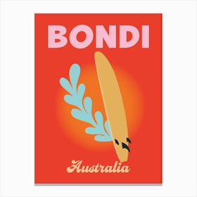 Bondi Australia Travel Print Canvas Print