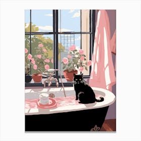 Cat In The Bath 1 Canvas Print