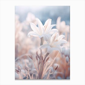 Frosty Botanical Lily 3 Canvas Print
