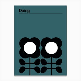 Daisy Teal 1 Canvas Print