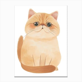 Exotic Shorthair Cat Clipart Illustration 1 Canvas Print