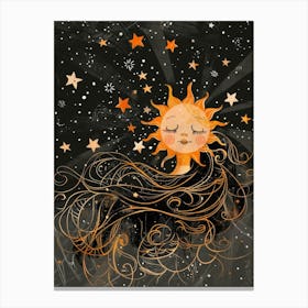 Sun And Stars 1 Canvas Print