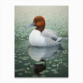 Ohara Koson Inspired Bird Painting Canvasback 3 Canvas Print