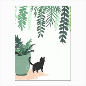 Cat In A Pot 6 Canvas Print