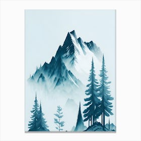 Mountain And Forest In Minimalist Watercolor Vertical Composition 228 Canvas Print