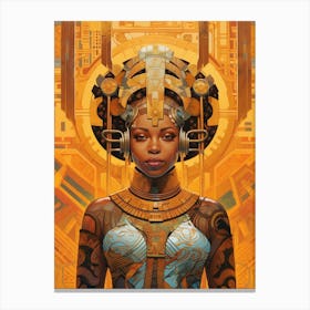 Afrocentric Pattern Illustration 11 Canvas Print