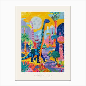 Colourful Abstract Dinosaur Pattern Painting Poster Canvas Print