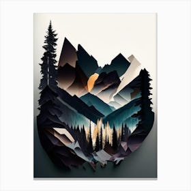 Jasper National Park Canada Cut Out PaperII Canvas Print