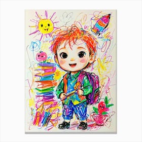 School Boy Canvas Print