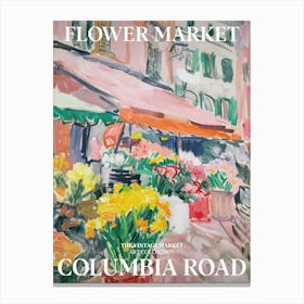 Vintage Flower Market Painting Columbia Road London 4 Canvas Print