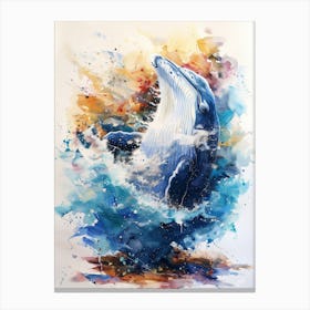 Arctic Whales Bathing 3 Canvas Print