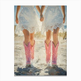 Cowgirls On The Beach Canvas Print