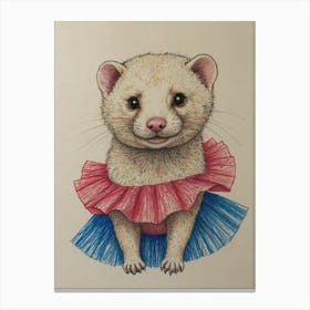 Ferret In Tutu 5 Canvas Print