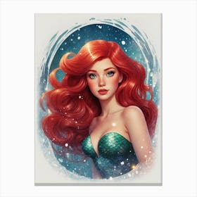 Ariel - The little mermaid, disney movie art work drawning Canvas Print