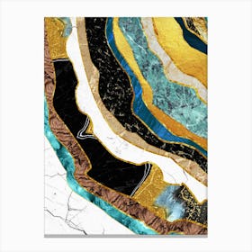 Gold And Black Marble Canvas Print