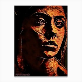 Woman in Red and Black Canvas Print