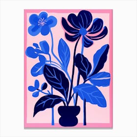 Blue Flower Illustration Cyclamen 3 Canvas Print