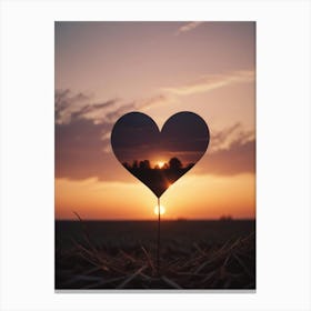 Heart Shape At Sunset Canvas Print