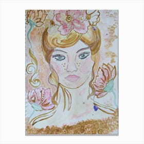 Peachy lady Canvas Print