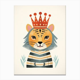Little Bengal Tiger 3 Wearing A Crown Canvas Print